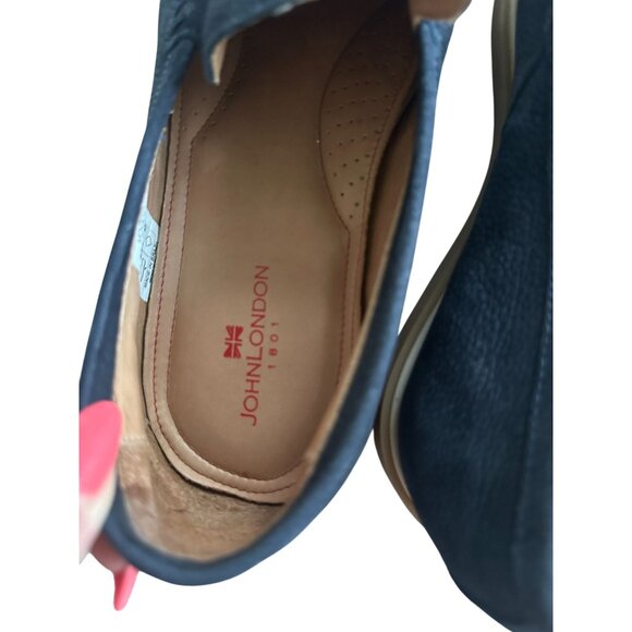 JOHN LONDON Blue Suede Leather Loafers Flats Size US 11 - Picture 3 of 8